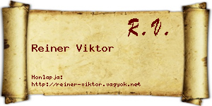 Reiner Viktor névjegykártya